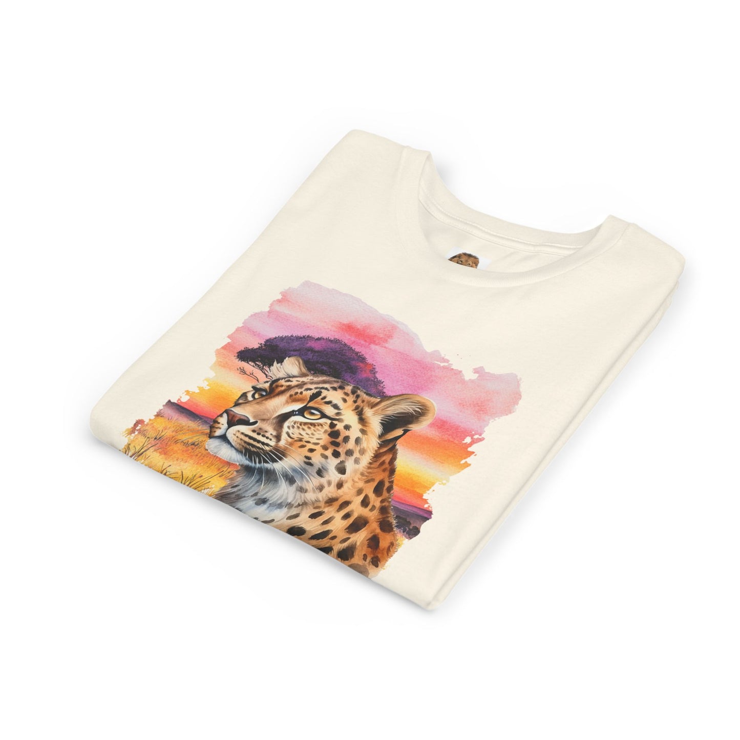 Girls Big Cats Cheetah Graphic Short Sleeve Tee
