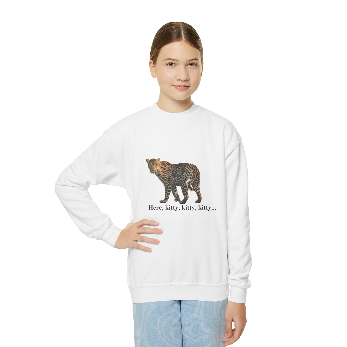 Youth Leopard Big Cats Crewneck Sweatshirt