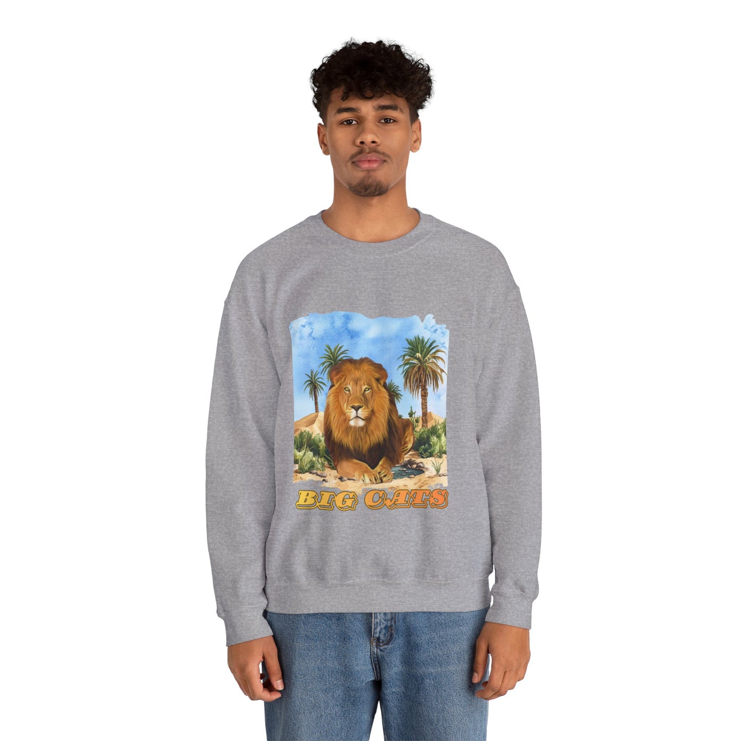 Men's Big Cats Lion Crewneck Sweatshirt