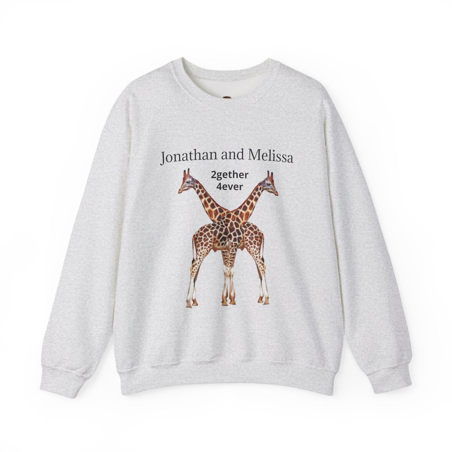Personalized Giraffe Love Crewneck Sweatshirt for Animal Lovers
