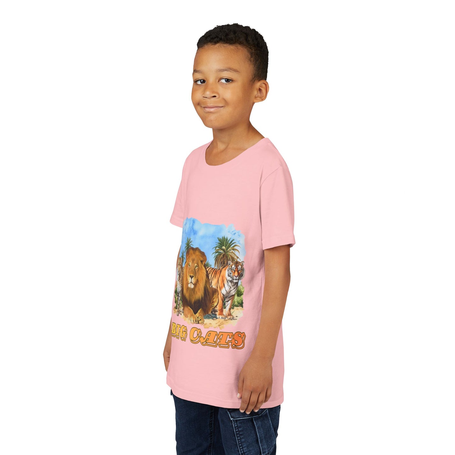 Boys Big Cats Tee Shirt — Lion, Tiger & Cheetah Graphic
