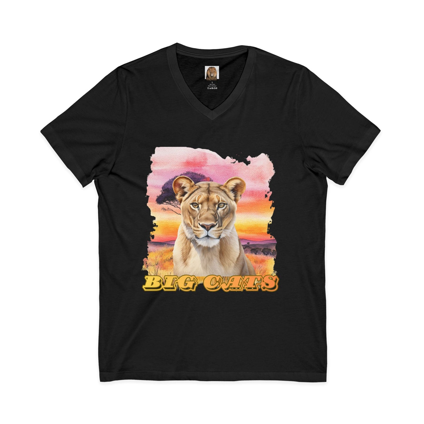 Women's Lioness Big Cats V-Neck Tee