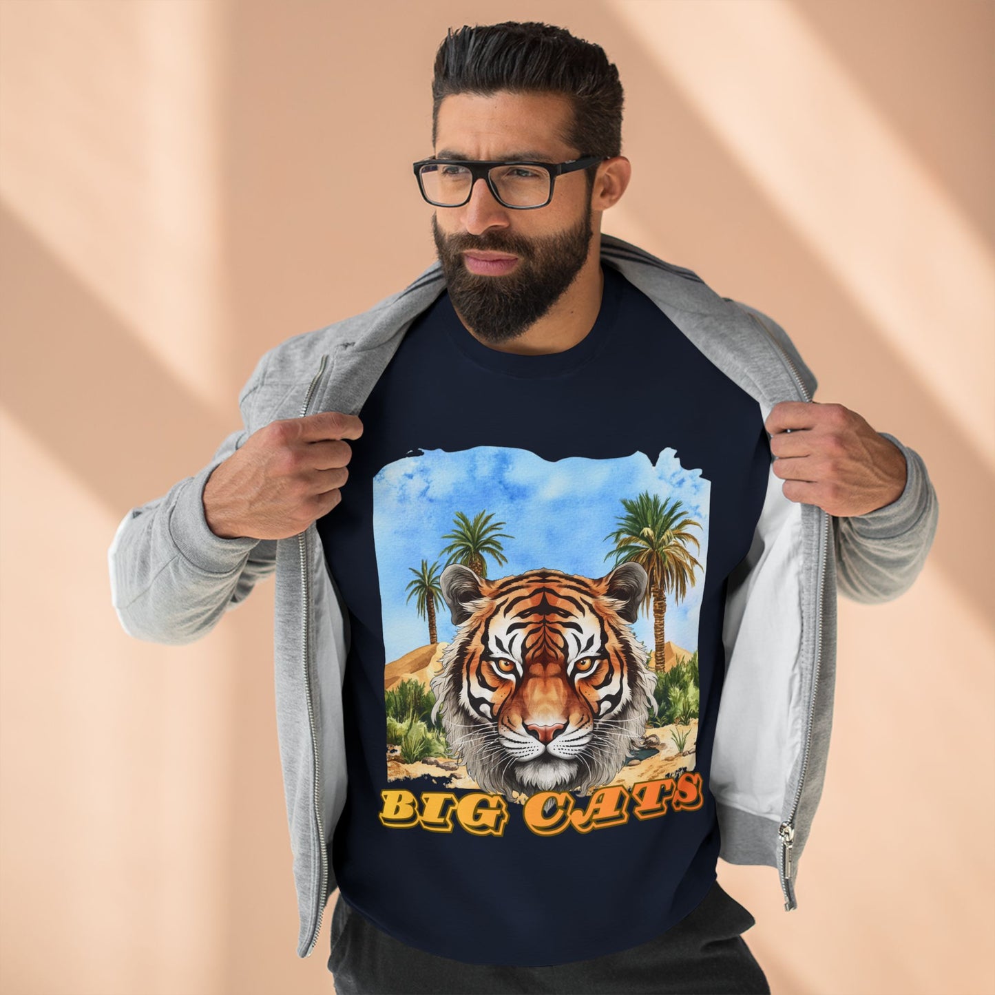 Men's Big Cats Tiger Premium Crewneck Sweatshirt