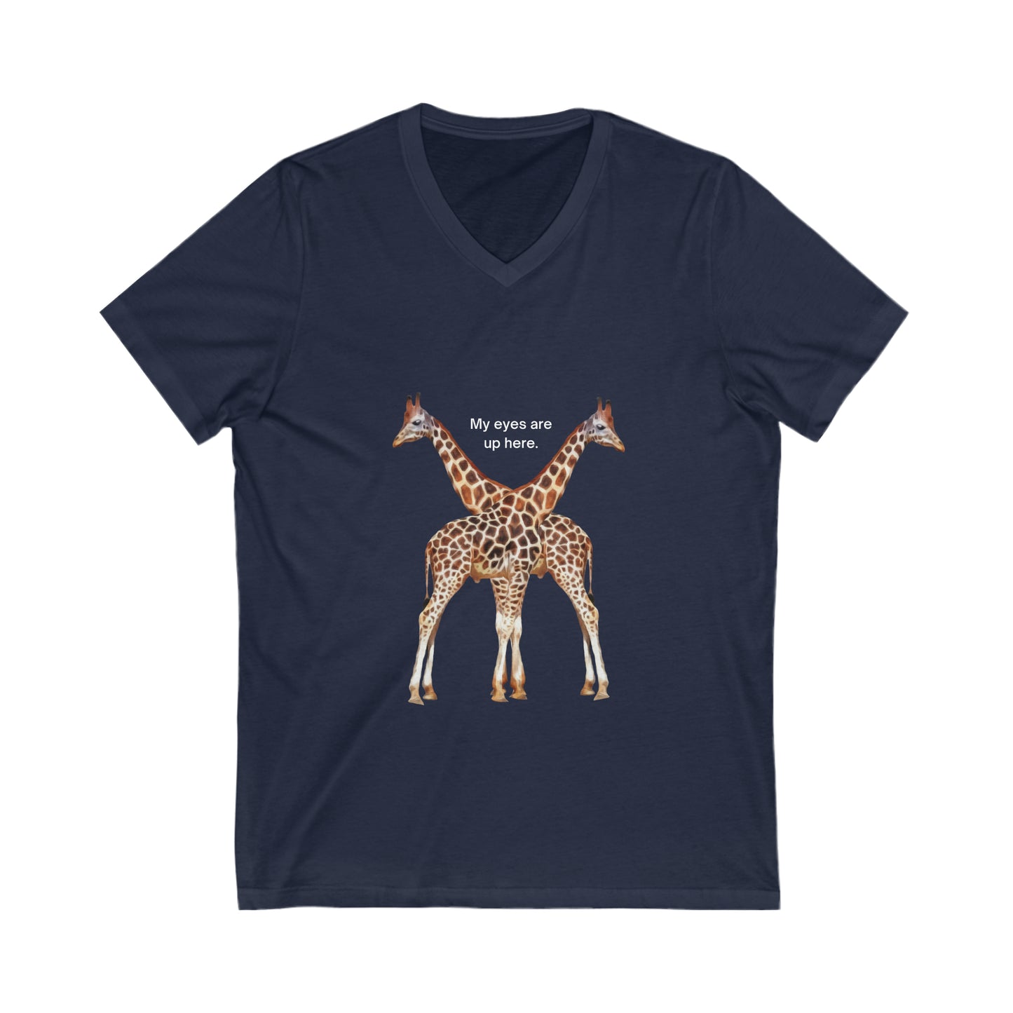 Giraffe Couple Short Sleeve V-Neck Tee