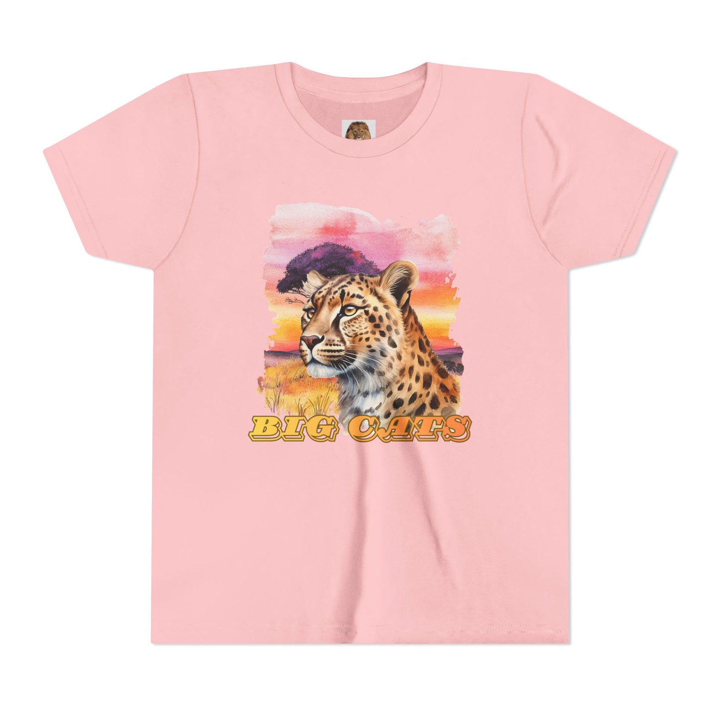 Girls Big Cats Cheetah Graphic Short Sleeve Tee