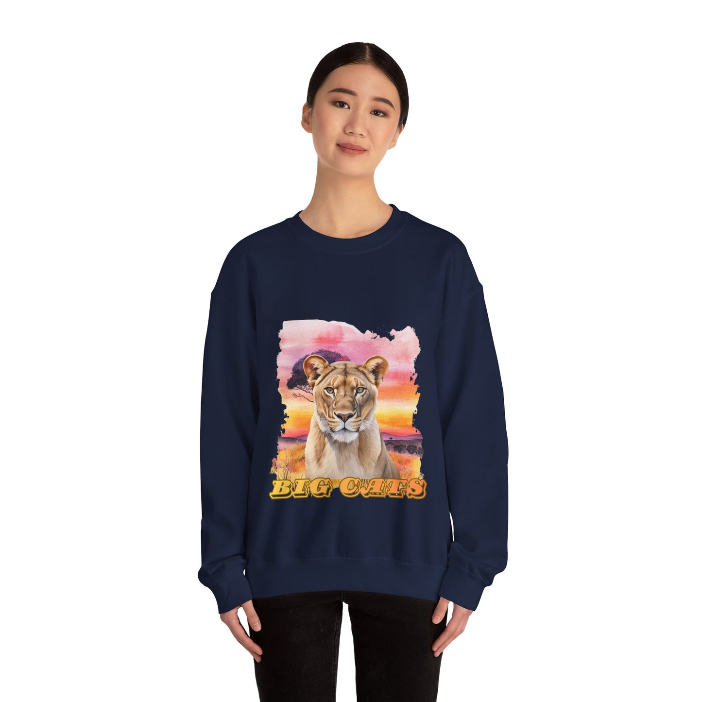 Women's Lioness Big Cats Sunset Crewneck Sweatshirt