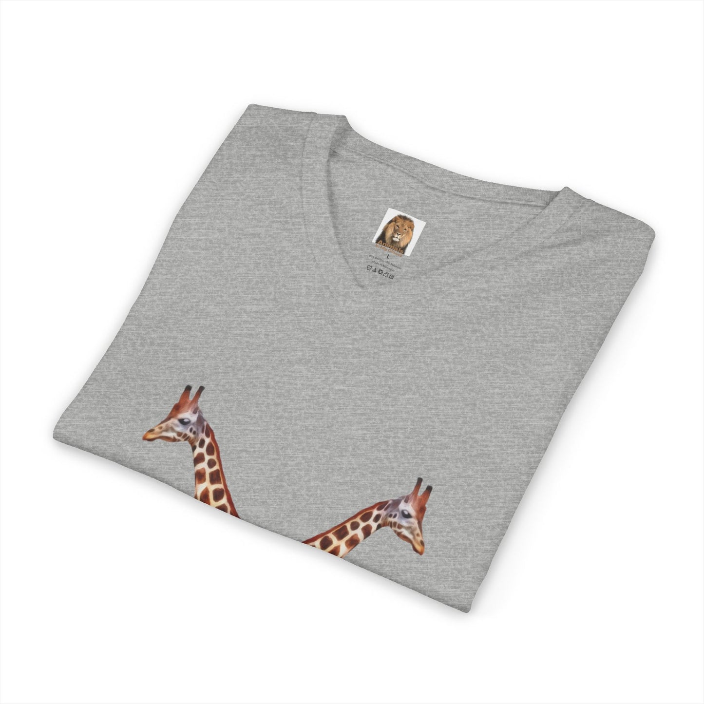 Unisex Giraffe Love V-Neck Tee for Animal Lovers