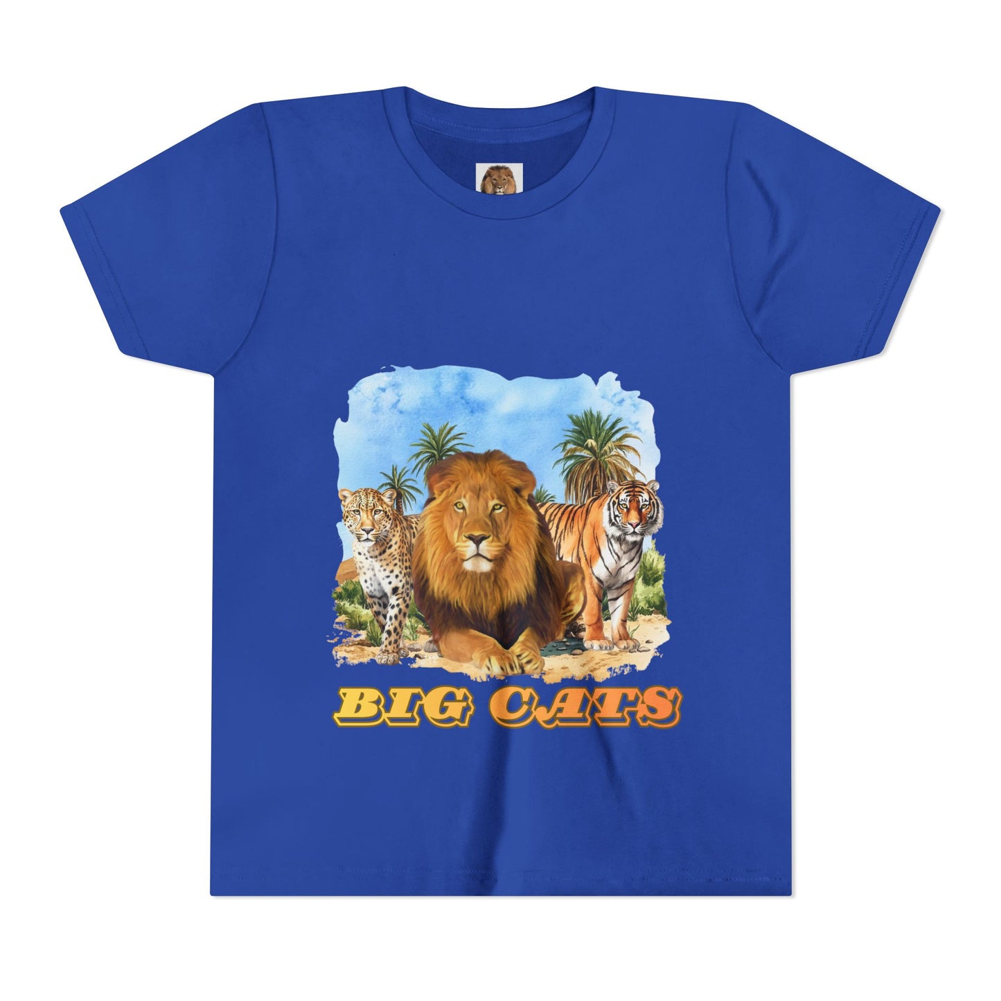 Boys Big Cats Tee Shirt — Lion, Tiger & Cheetah Graphic