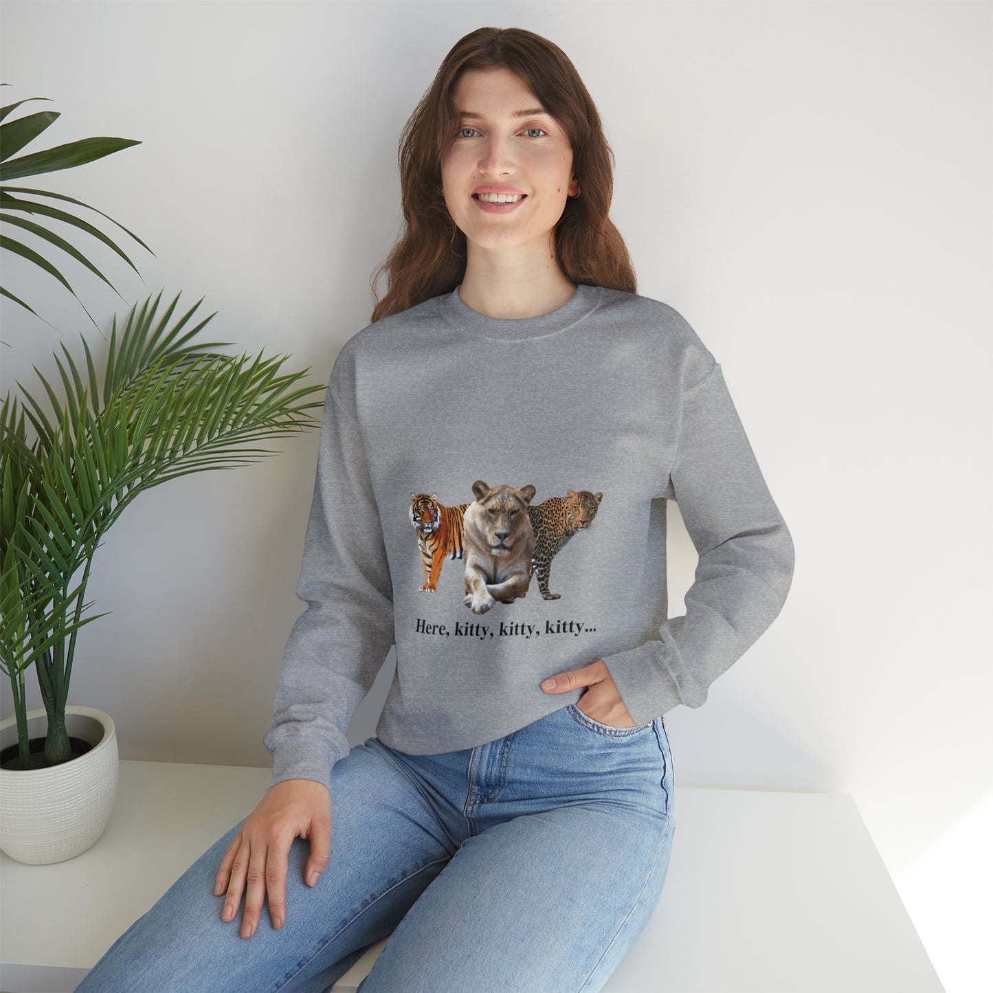 Unisex Big Cats Lioness Crewneck Sweatshirt