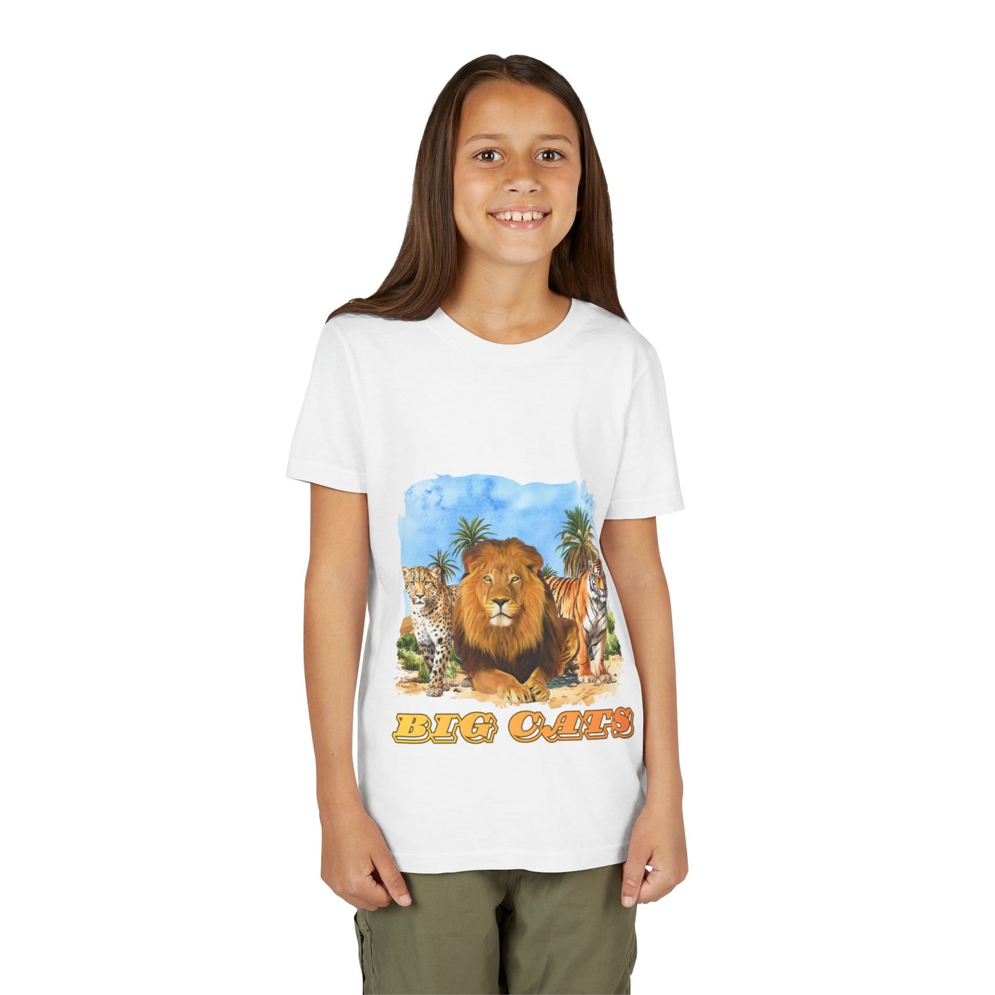 Boys Big Cats Tee Shirt — Lion, Tiger & Cheetah Graphic