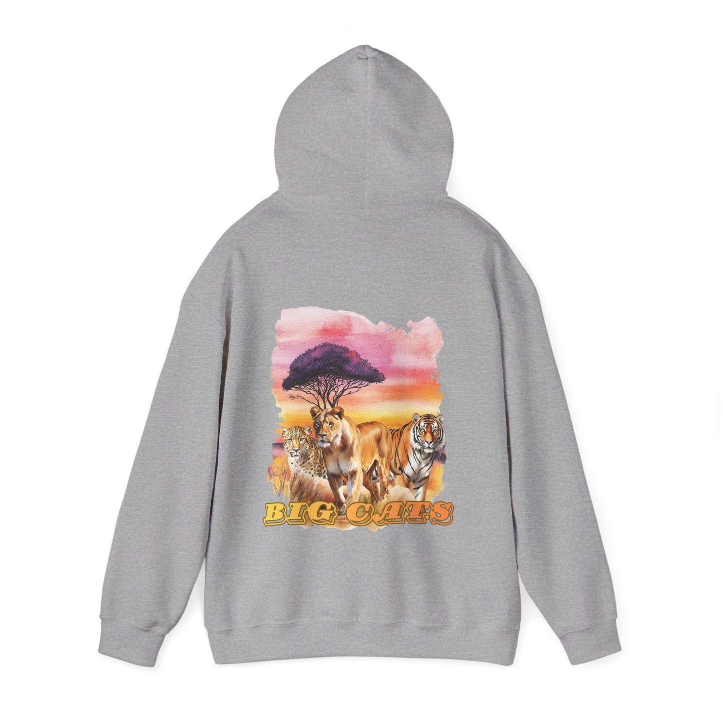 Women's Big Cats Trio Hoodie - Cheetah, Lion, and Tiger
