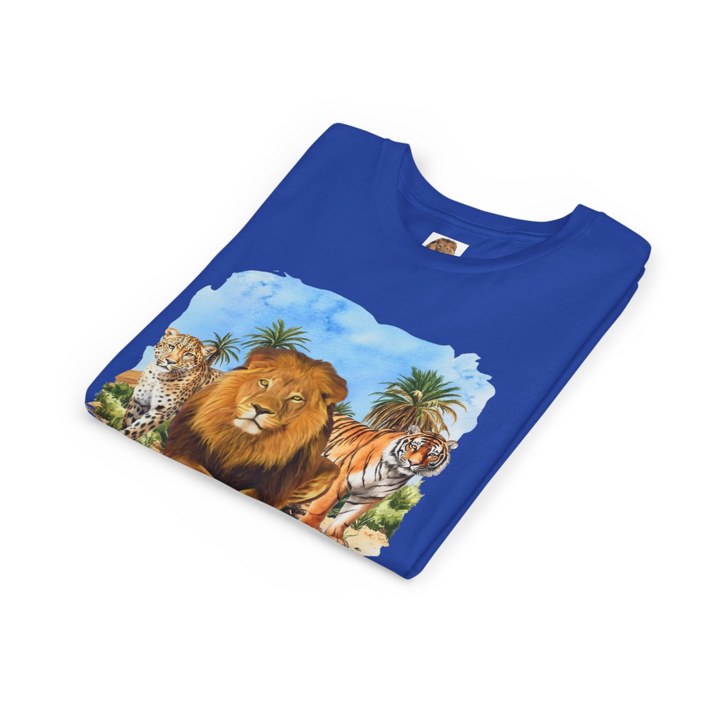 Boys Big Cats Trio Tee Shirt — Lion, Tiger & Cheetah