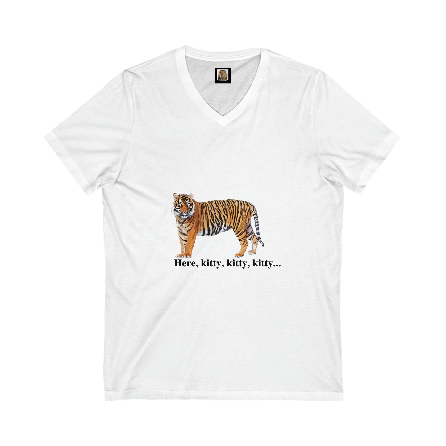 Unisex Tiger Big Cats Short Sleeve V-Neck Tee