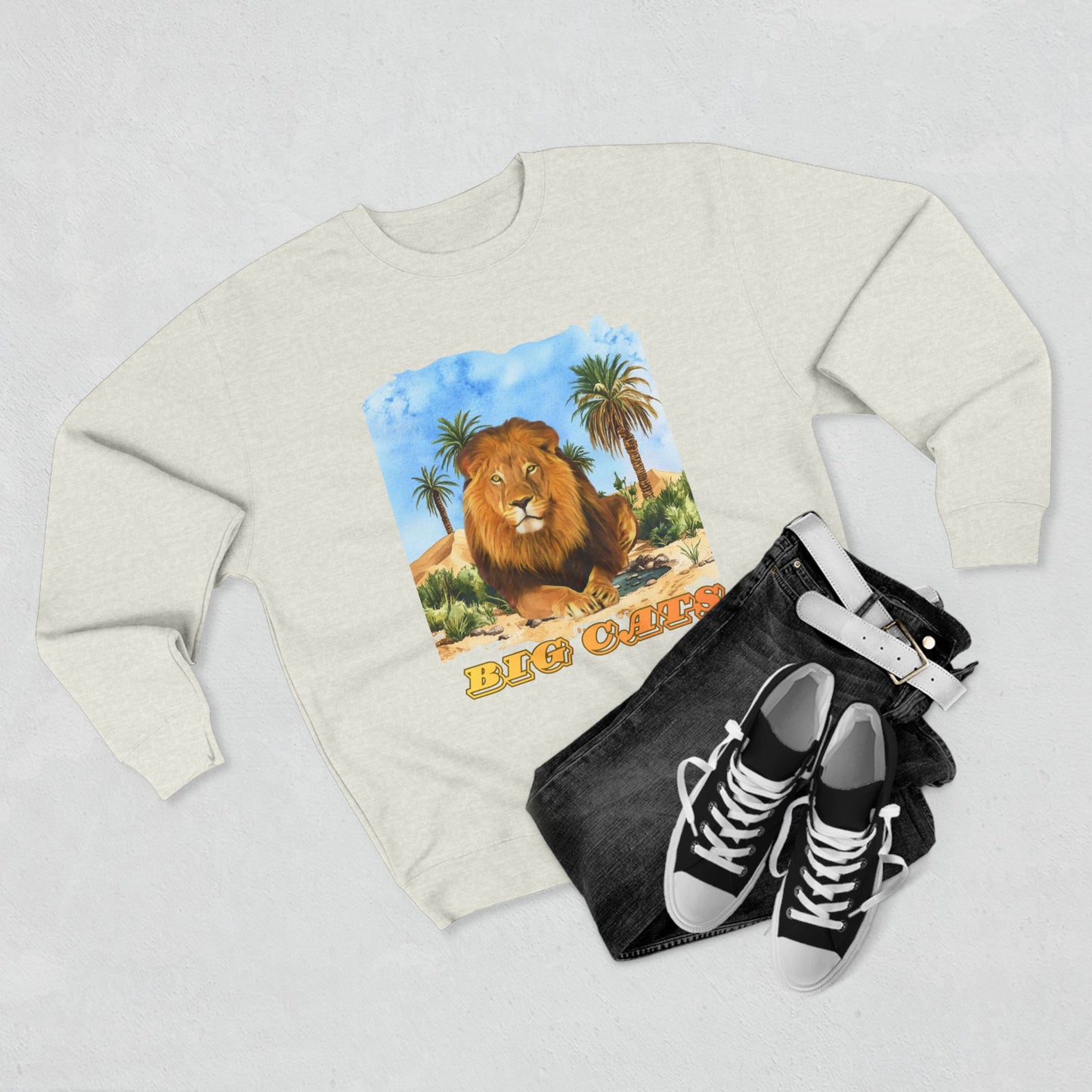 Men's Big Cats Lion Premium Crewneck Sweatshirt