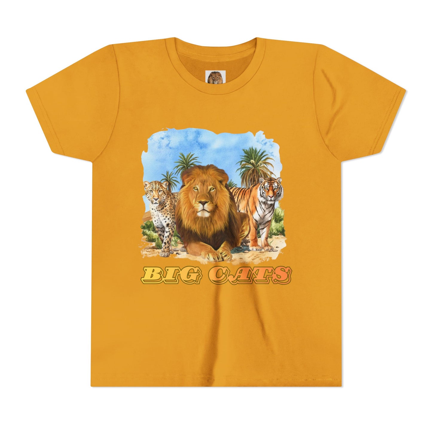 Boys Big Cats Trio Tee Shirt — Lion, Tiger & Cheetah