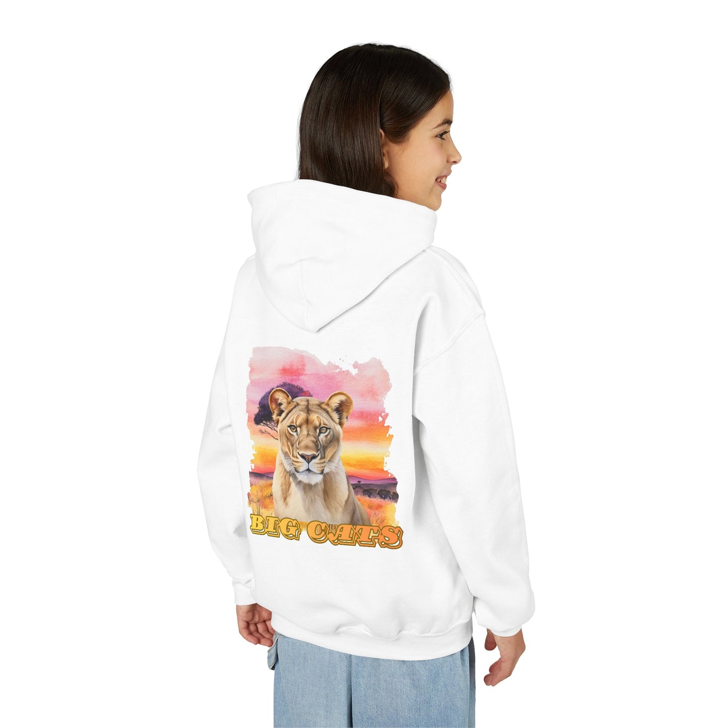 Girls Big Cats Lioness Hooded Sweatshirt