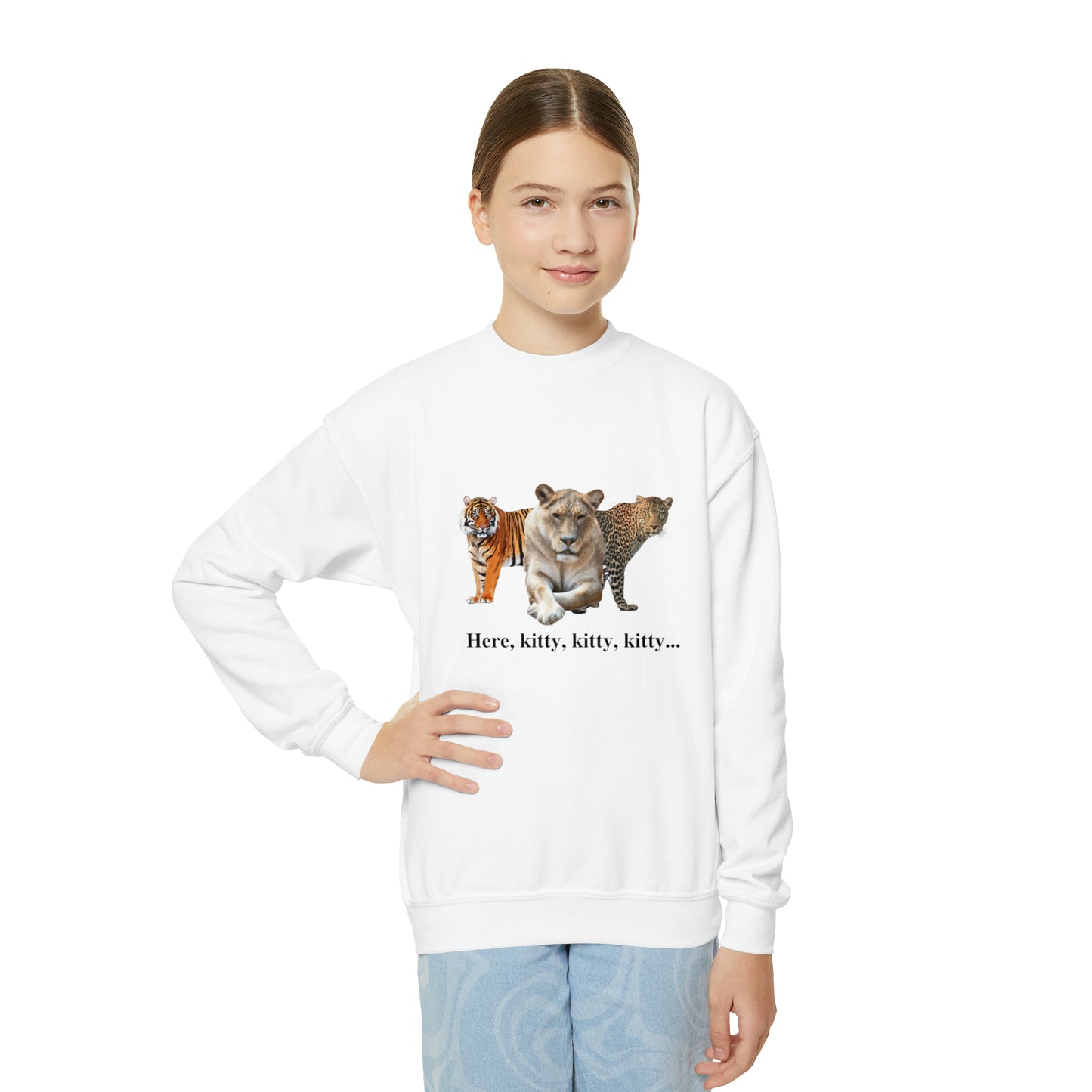 Youth Big Cats Lioness Crewneck Sweatshirt