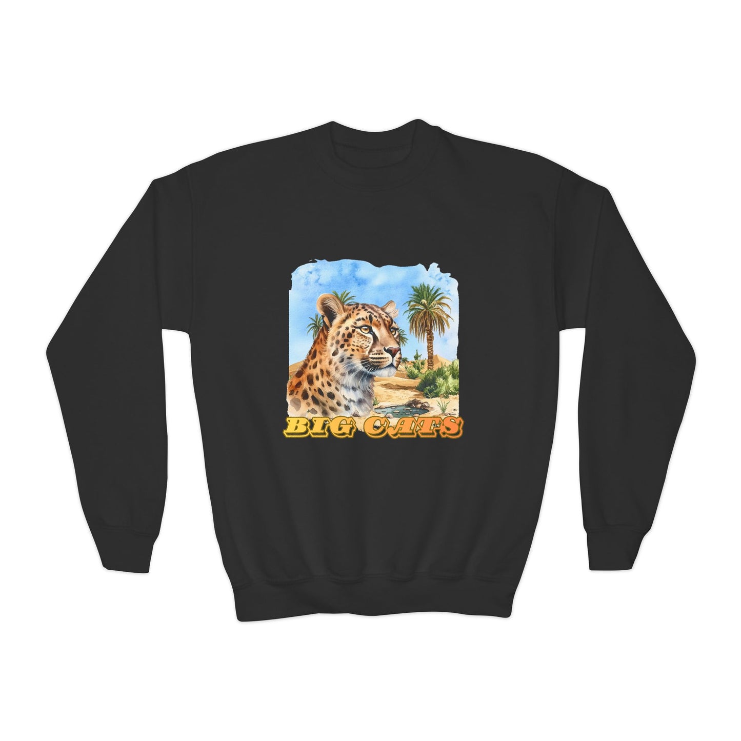 Boys Big Cats Cheetah Crewneck Sweatshirt