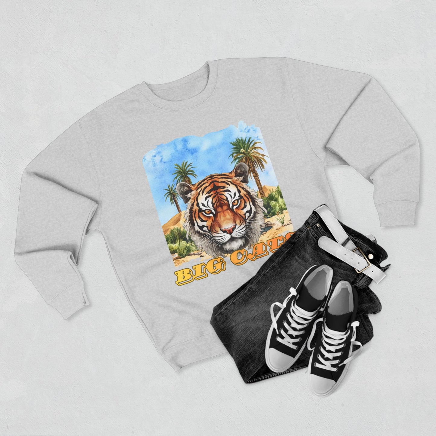 Men's Big Cats Tiger Premium Crewneck Sweatshirt