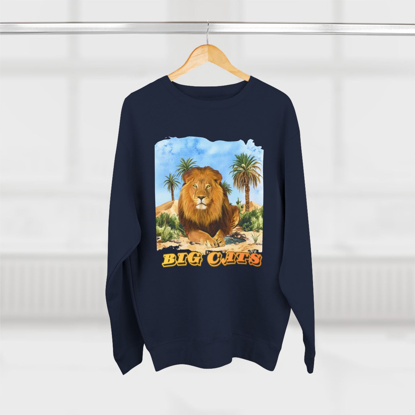 Men's Big Cats Lion Premium Crewneck Sweatshirt