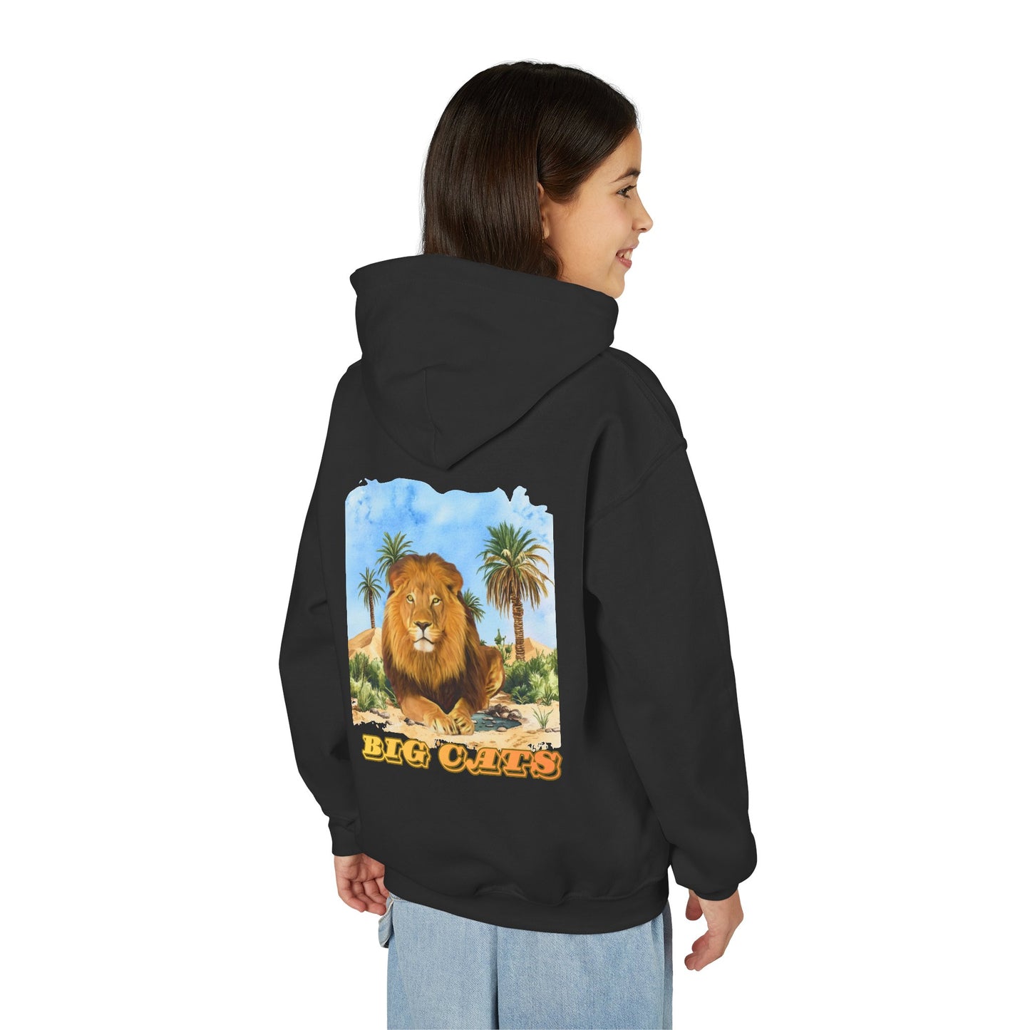 Boy's Big Cats Lion Hooded Sweatshirt