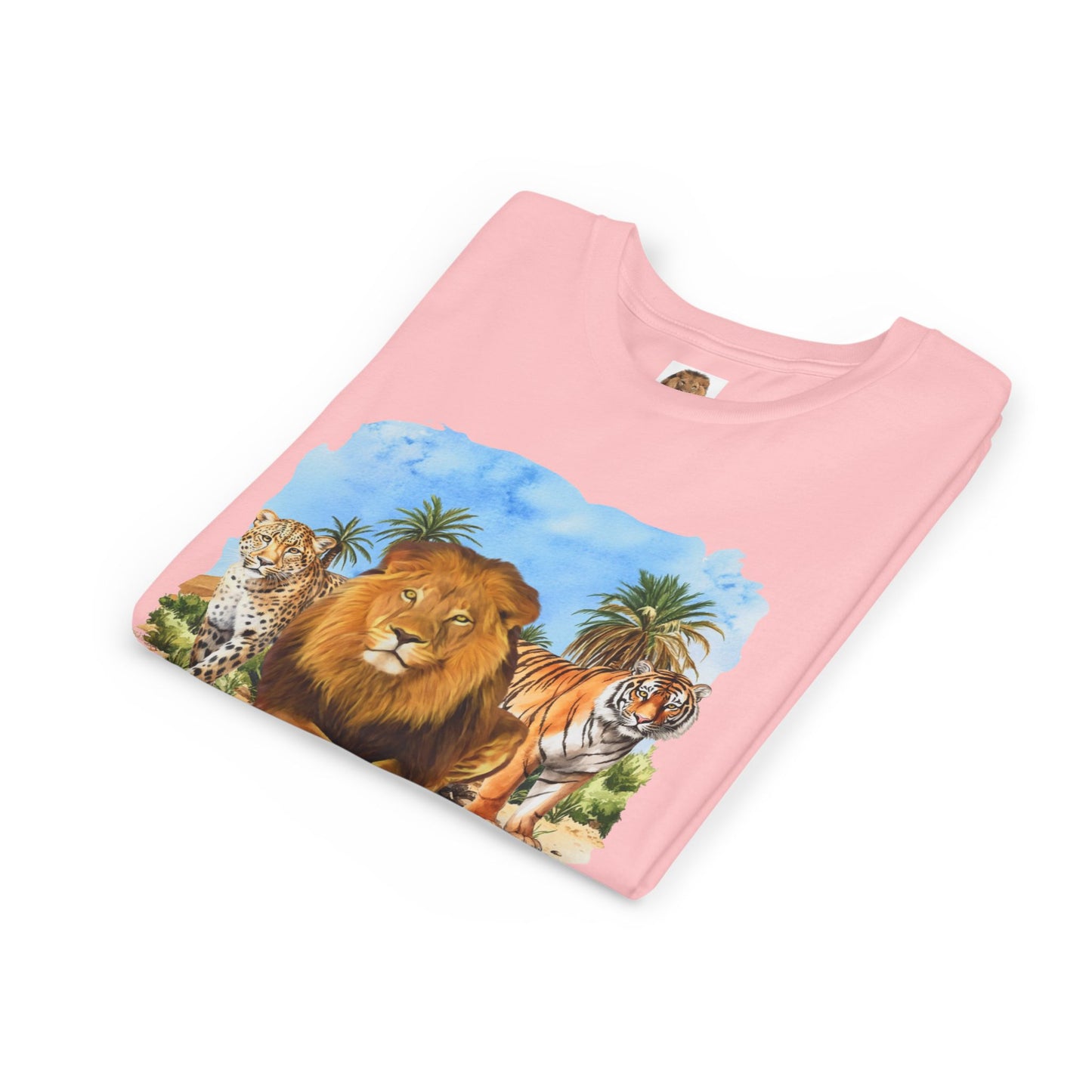 Boys Big Cats Trio Tee Shirt — Lion, Tiger & Cheetah