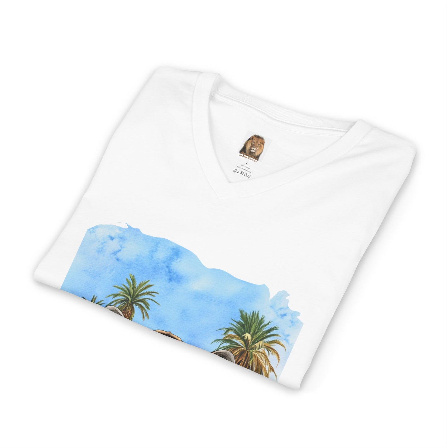 Men's Tiger Big Cats Short Sleeve V-Neck Tee