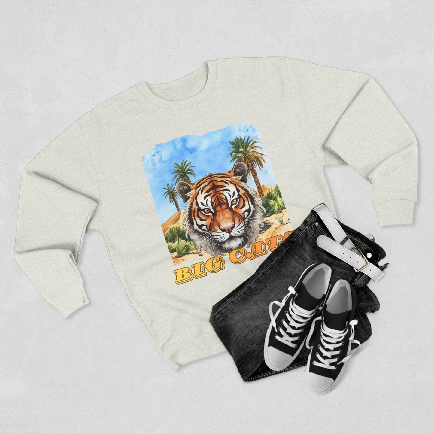 Men's Big Cats Tiger Premium Crewneck Sweatshirt