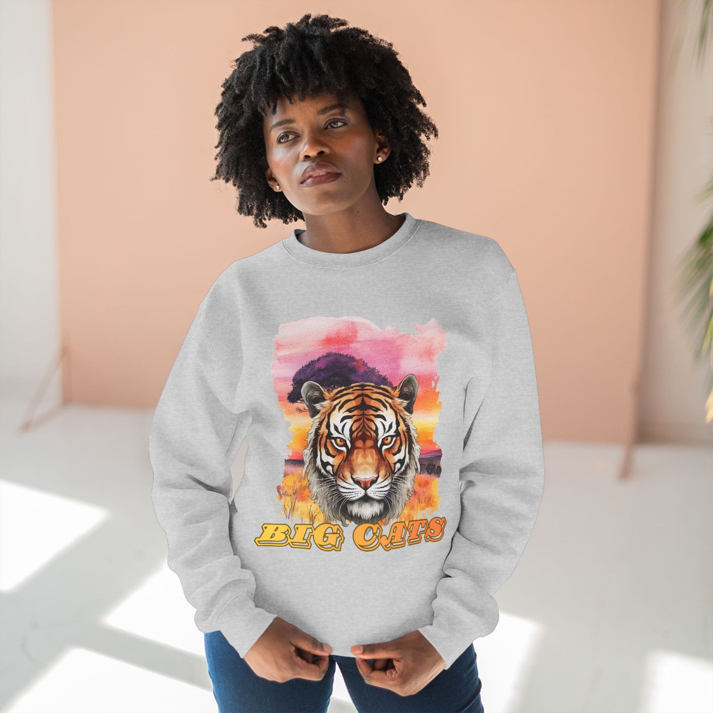 Women's Big Cats Tiger Premium Crewneck Sweatshirt