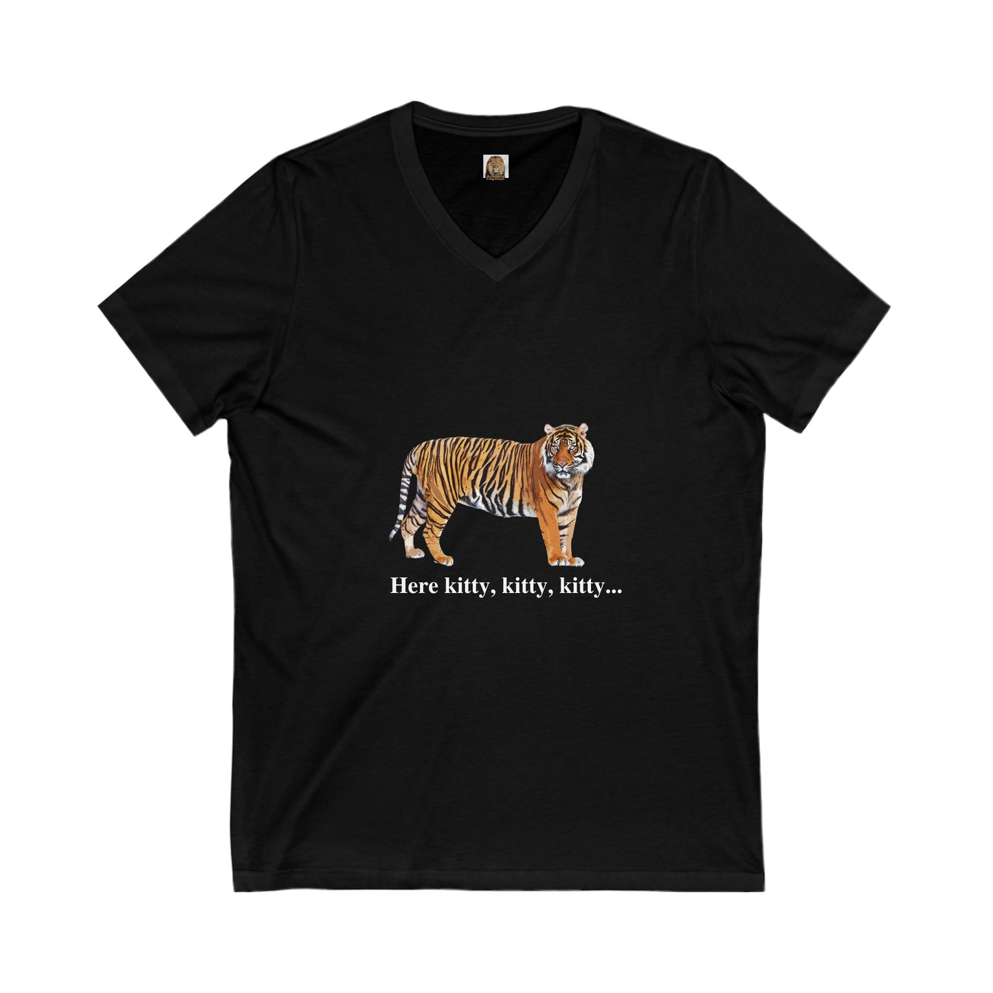 Unisex Tiger Big Cats Short Sleeve V-Neck Tee