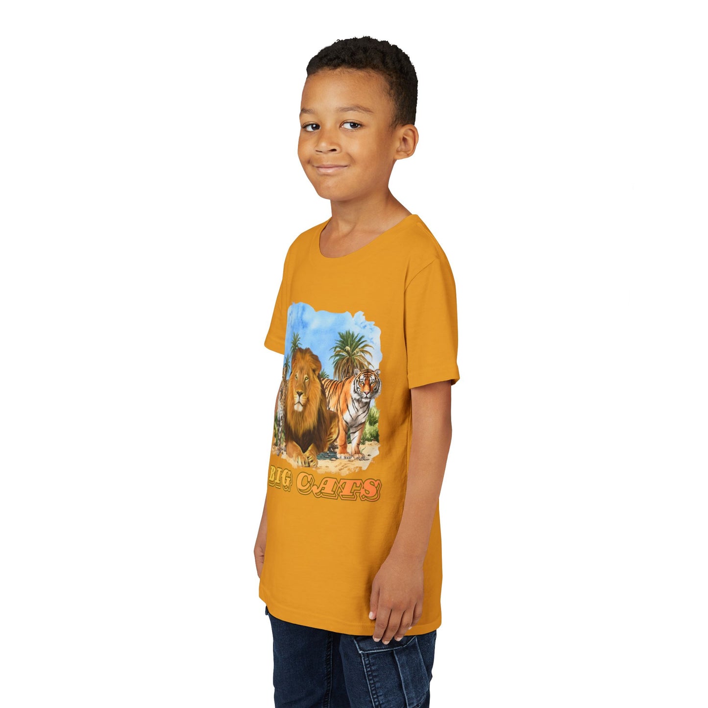 Boys Big Cats Trio Tee Shirt — Lion, Tiger & Cheetah