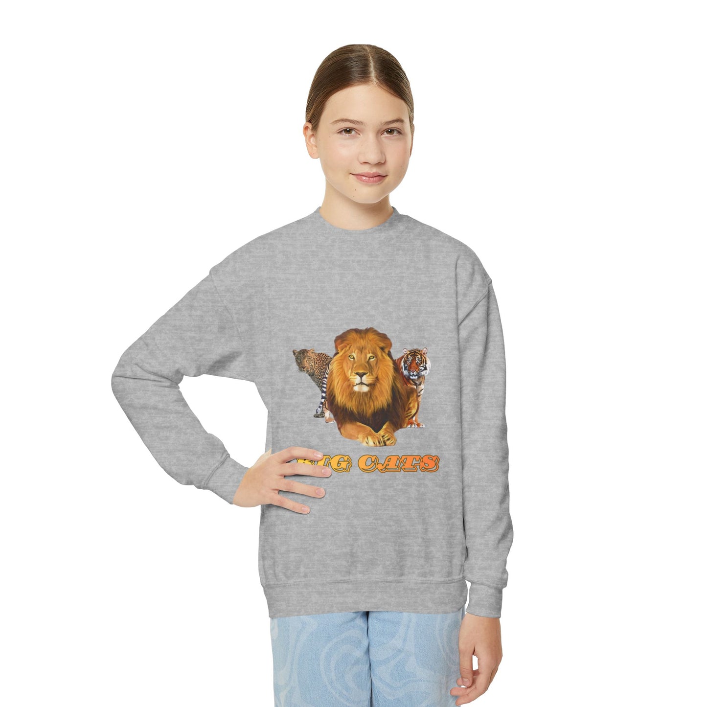 Youth Big Cats Lion Crewneck Sweatshirt