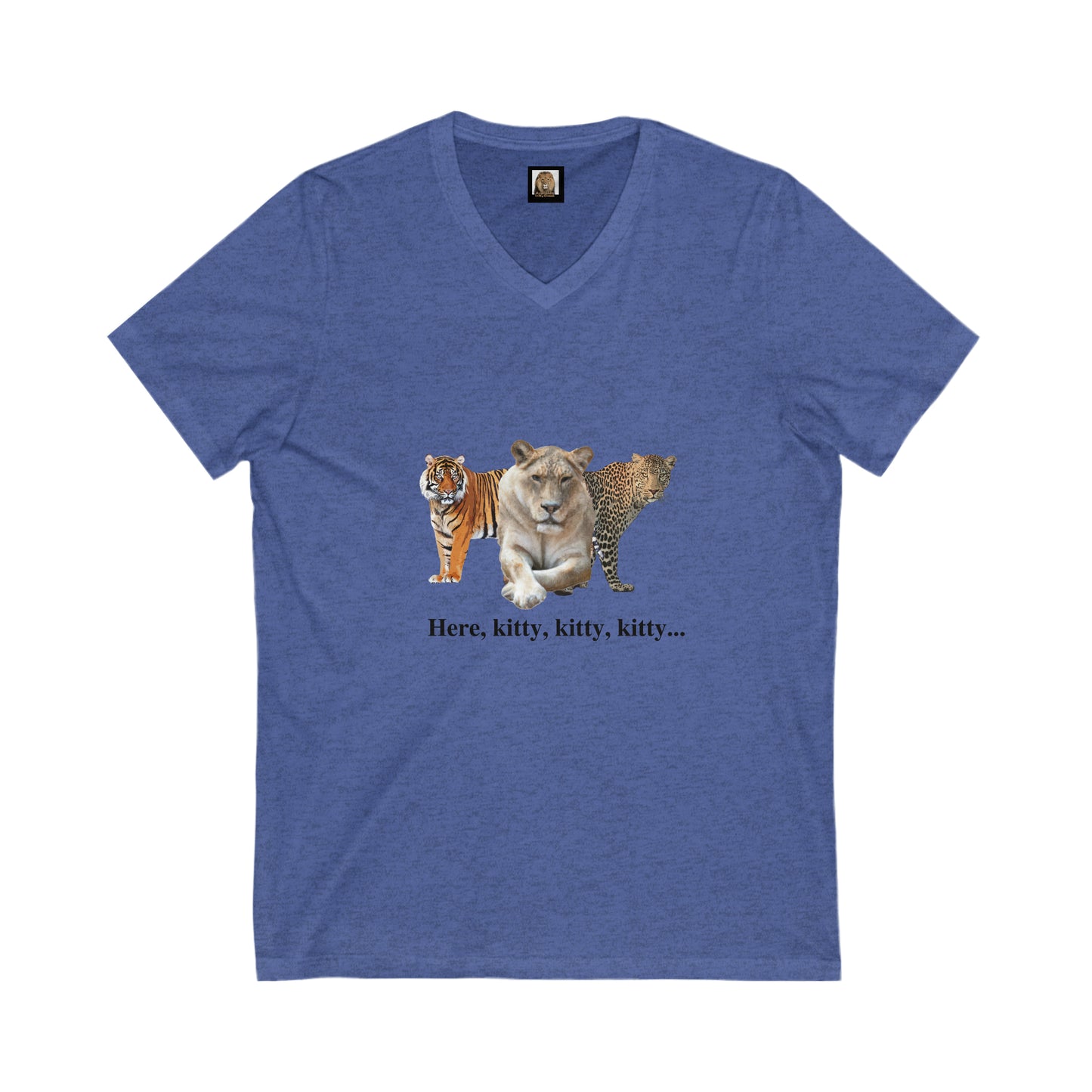 Unisex Big Cats Lioness Short Sleeve V-Neck Tee