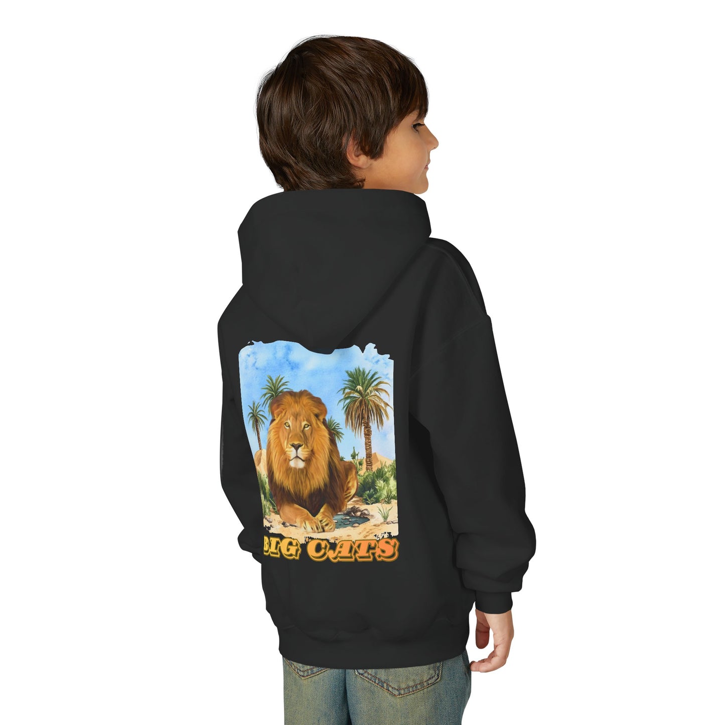 Boy's Big Cats Lion Hooded Sweatshirt