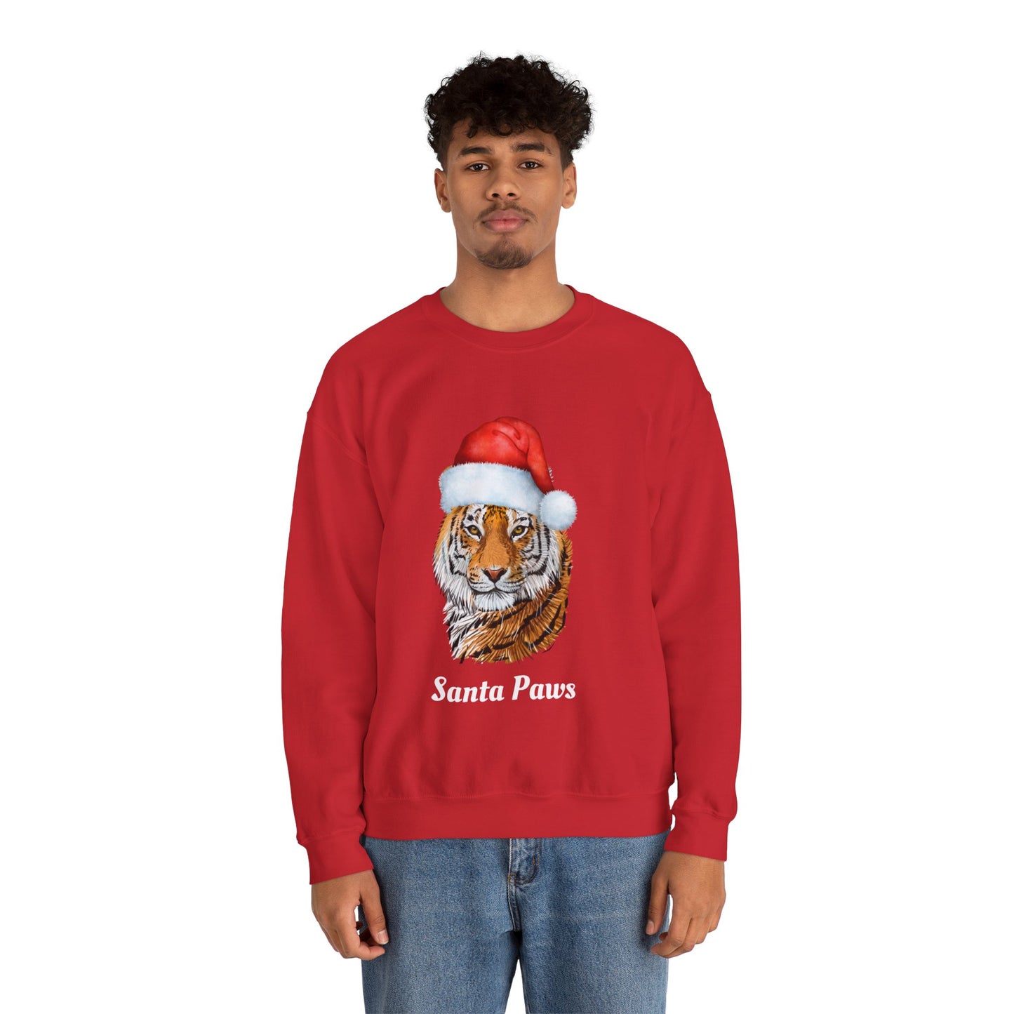 Unisex Tiger Santa Crewneck Sweatshirt