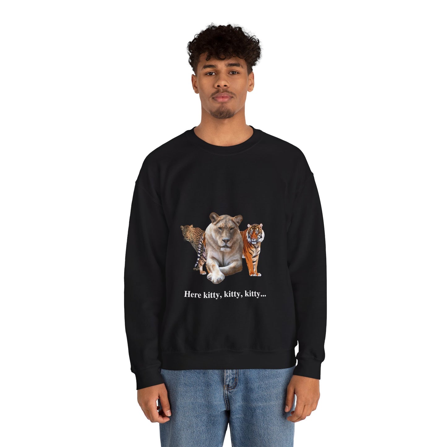 Women's Big Cats Crewneck Sweatshirt — Cheetah, Lion & Tiger