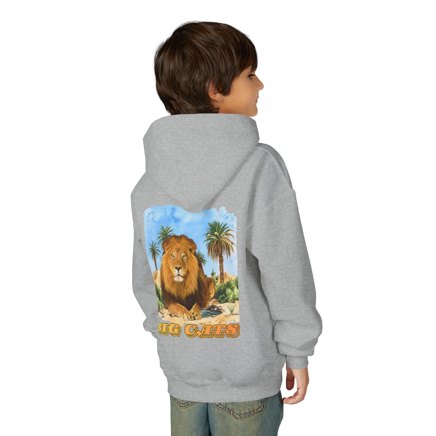 Boy's Big Cats Lion Hooded Sweatshirt