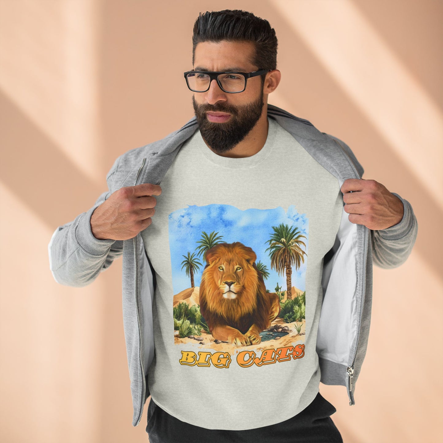 Men's Big Cats Lion Premium Crewneck Sweatshirt
