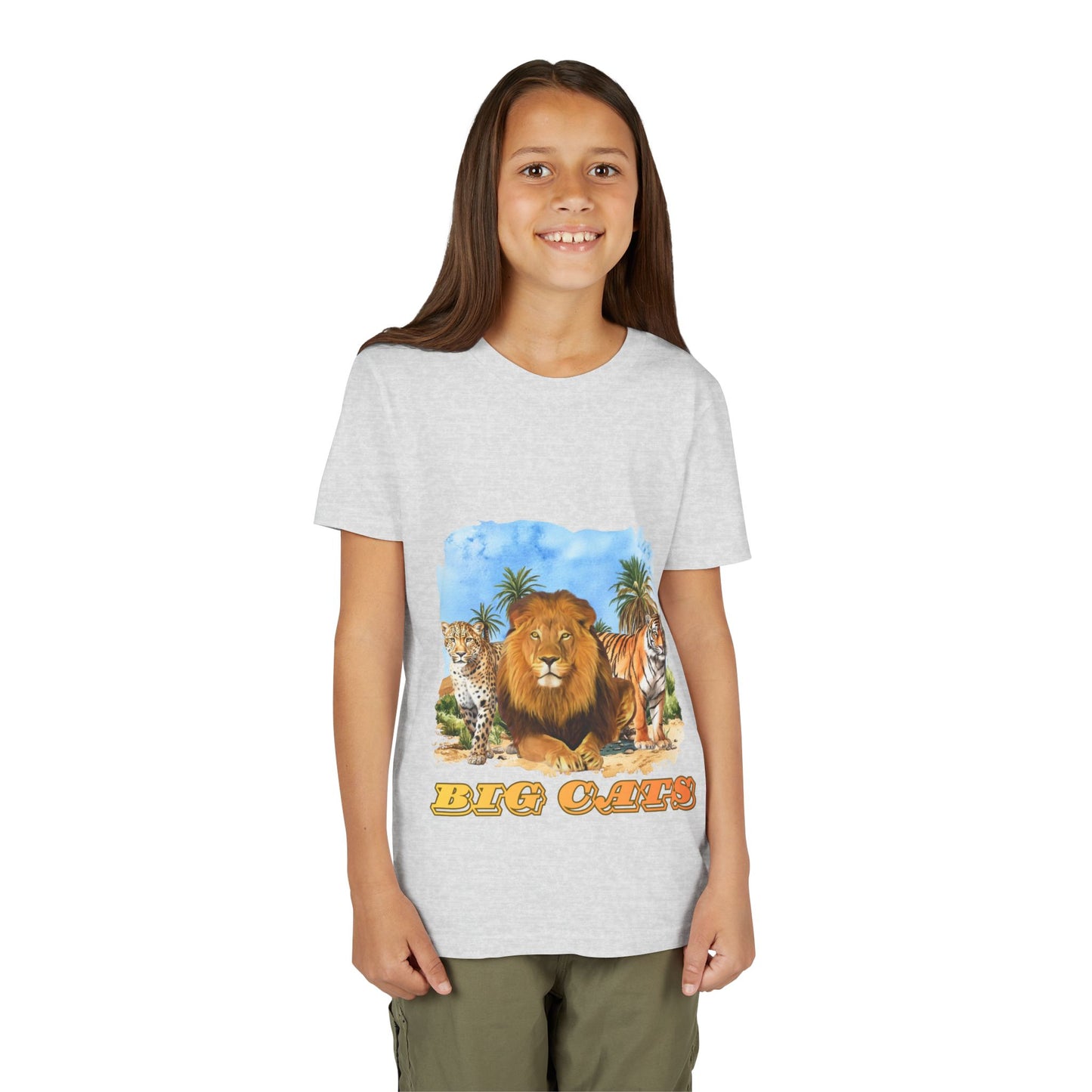 Boys Big Cats Tee Shirt — Lion, Tiger & Cheetah Graphic