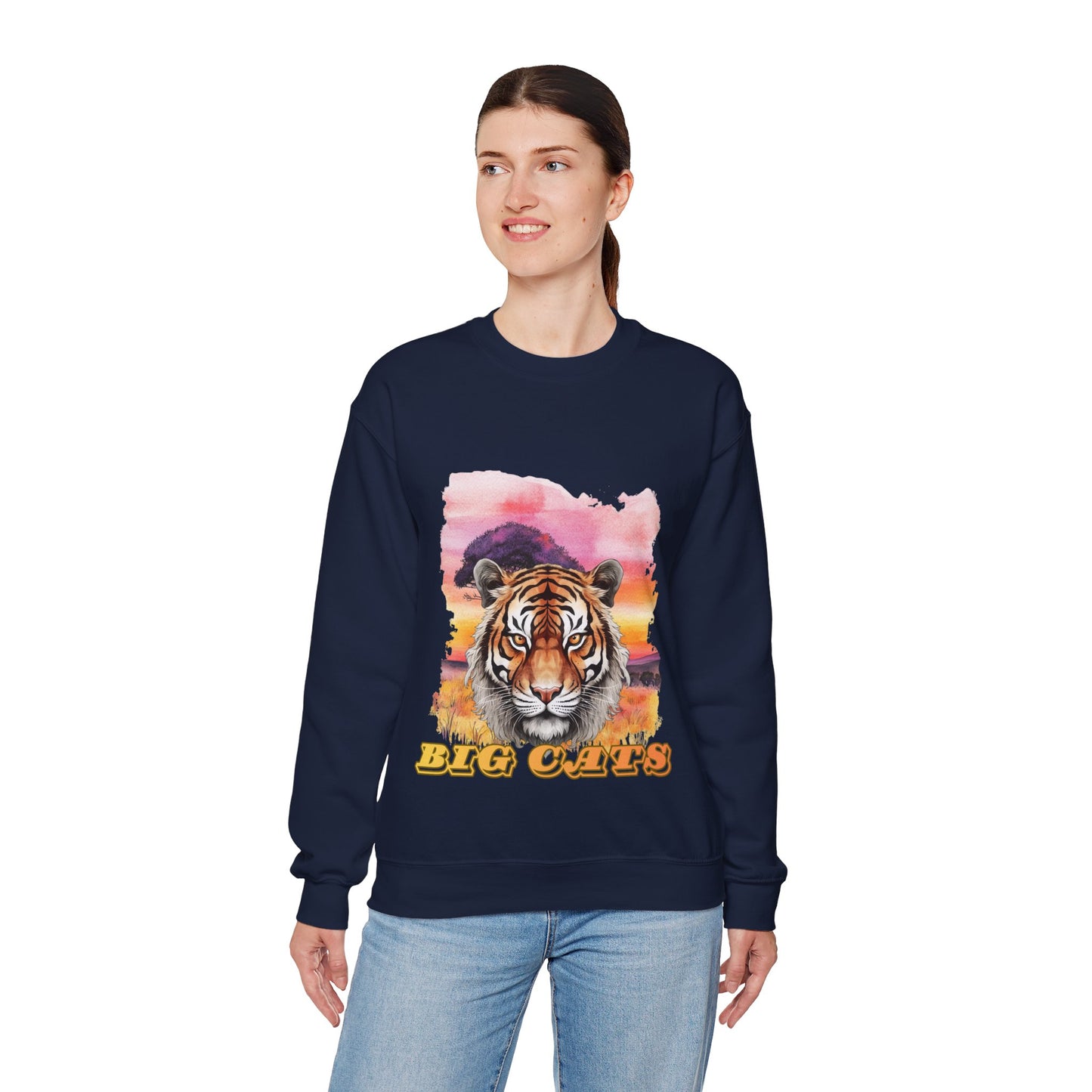 Women's Big Cats Tiger Crewneck Sweatshirt
