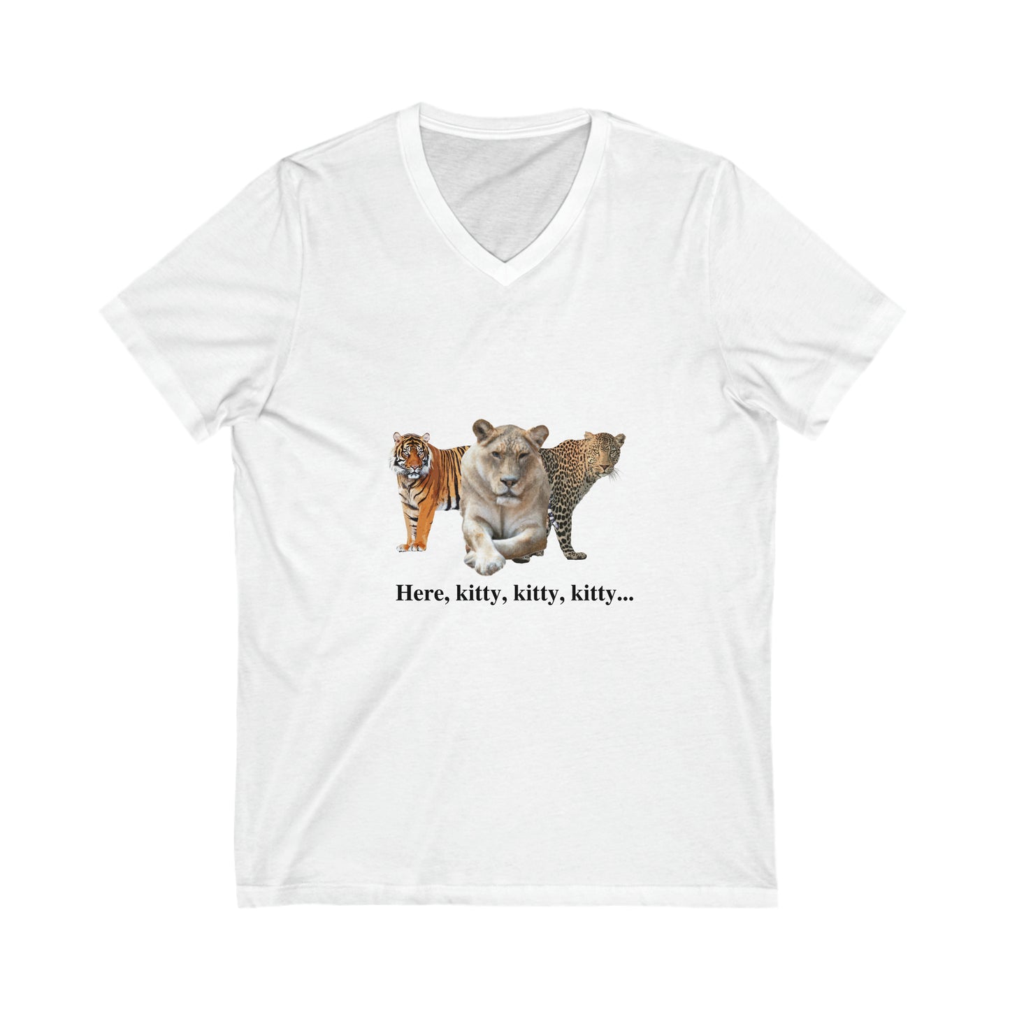 Unisex Lioness Big Cats Short Sleeve V-Neck Tee