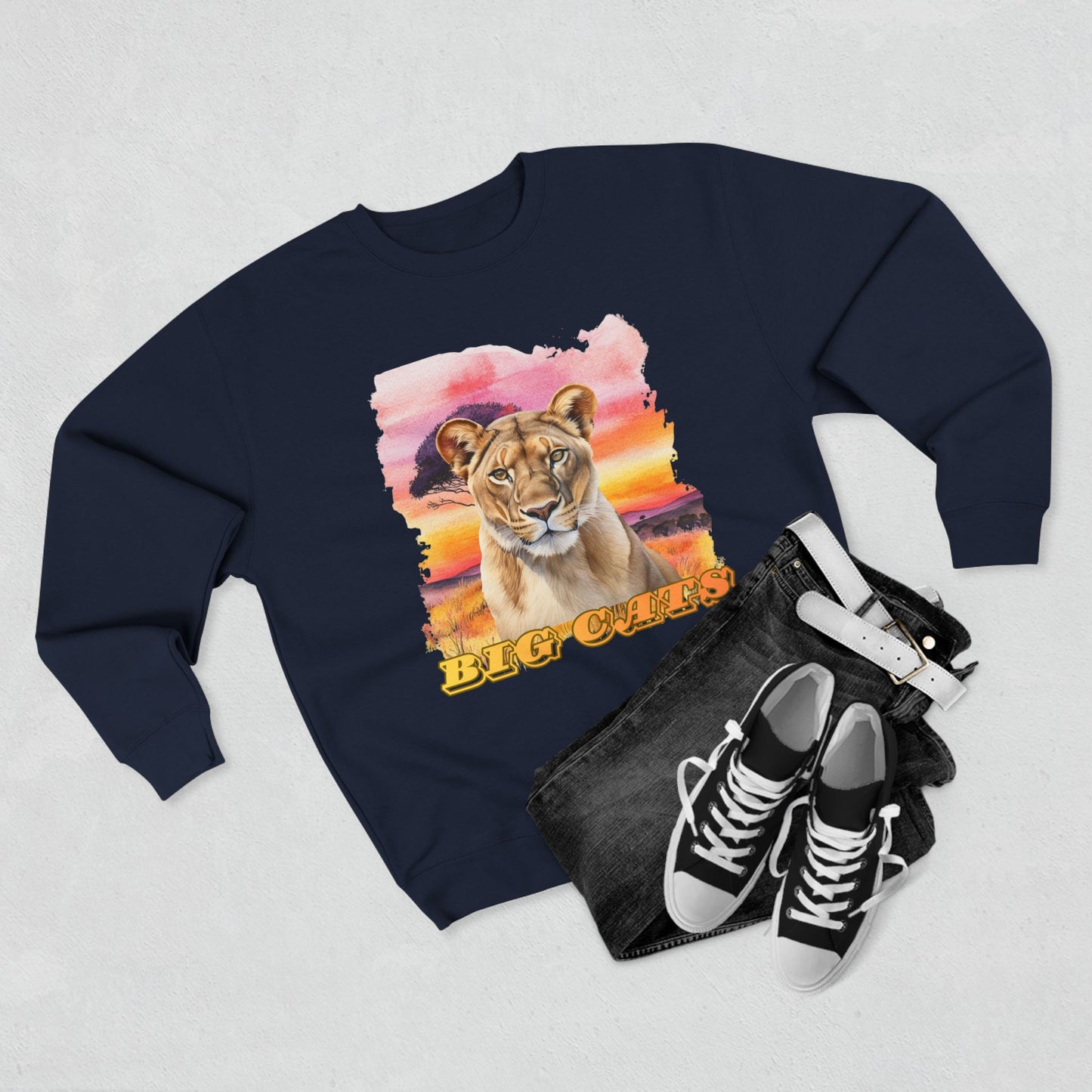 Women's Big Cats Lioness Premium Crewneck Sweatshirt