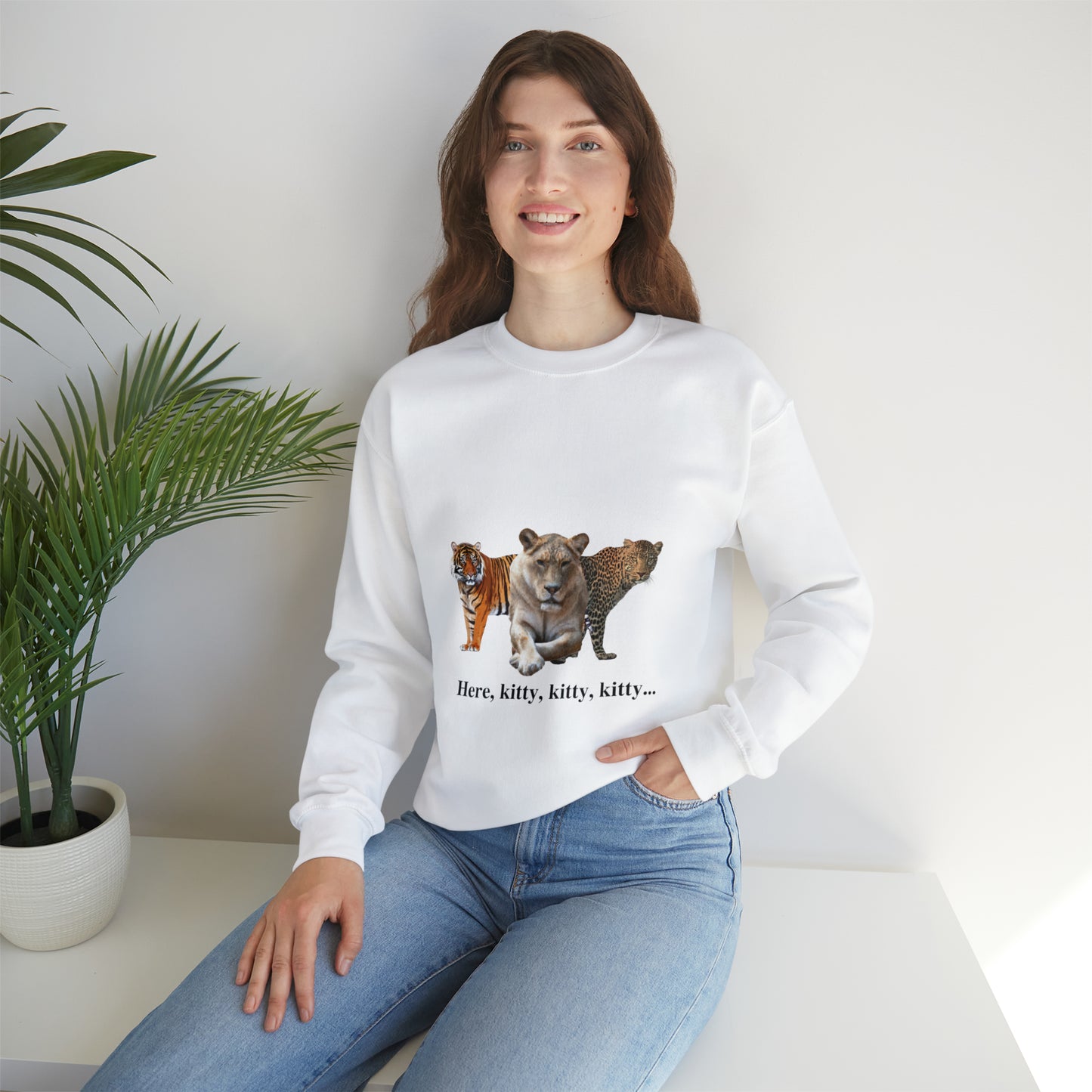 Unisex Big Cats Lioness Crewneck Sweatshirt