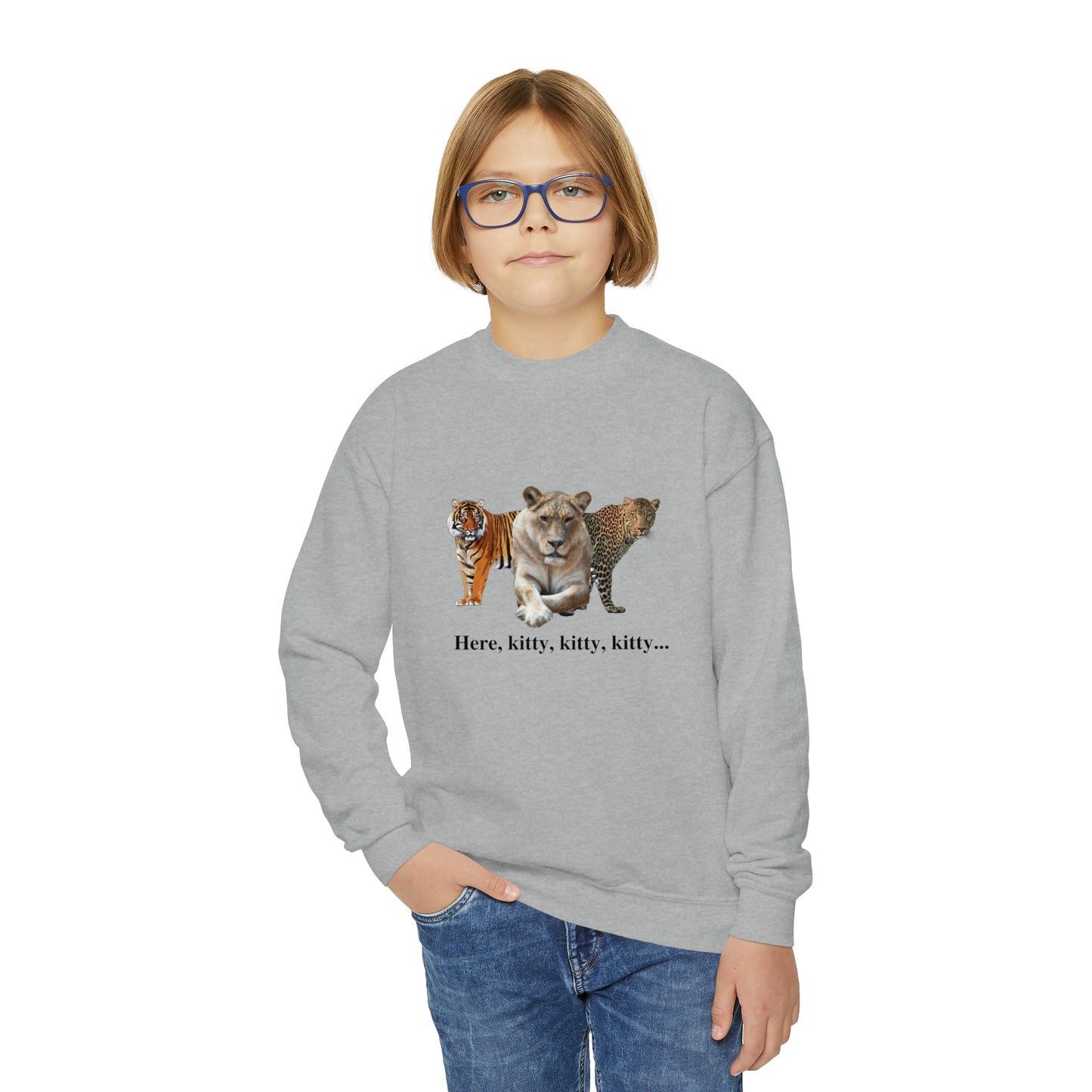 Youth Big Cats Lioness Crewneck Sweatshirt