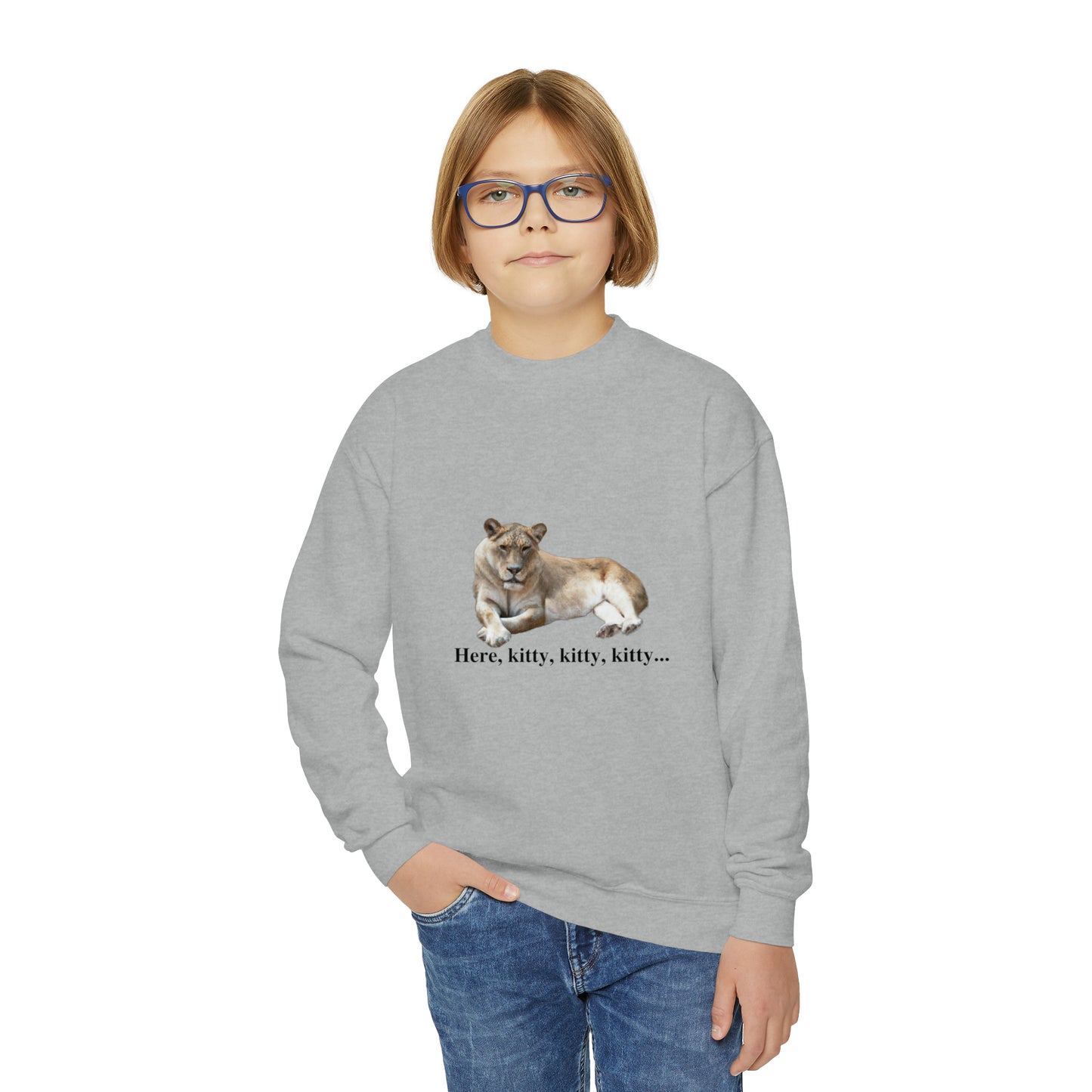 Youth Lioness Big Cats Crewneck Sweatshirt