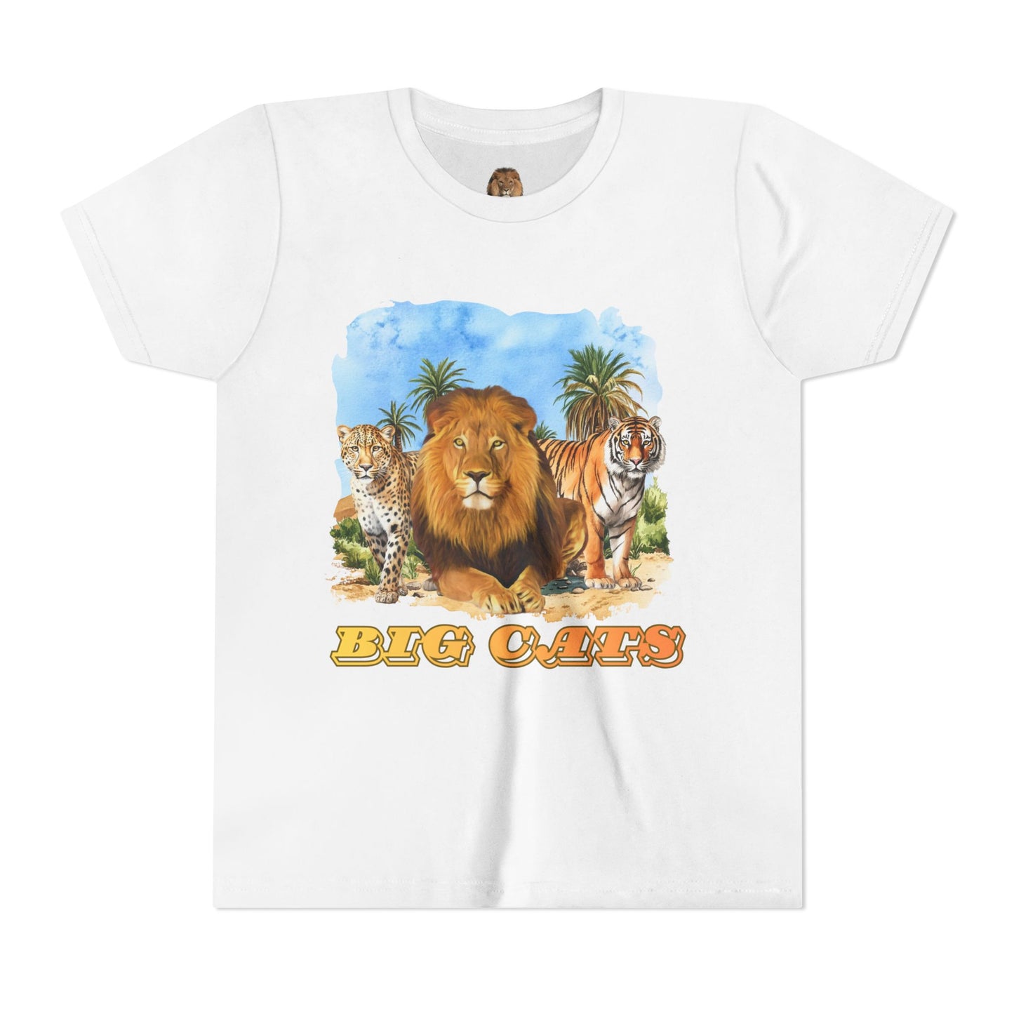 Boys Big Cats Trio Tee Shirt — Lion, Tiger & Cheetah