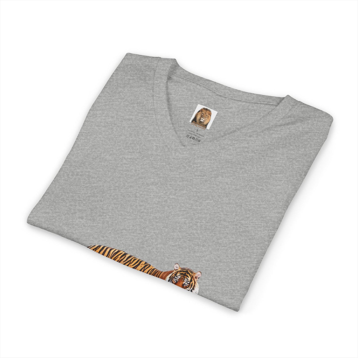 Unisex Tiger Big Cats Short Sleeve V-Neck Tee