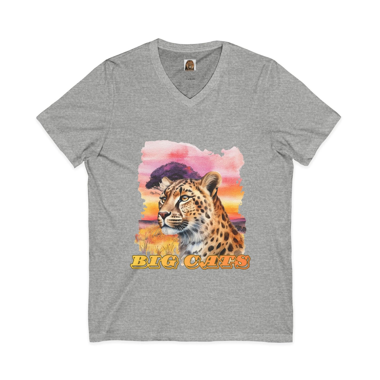 Women's Cheetah Big Cats V-Neck Tee