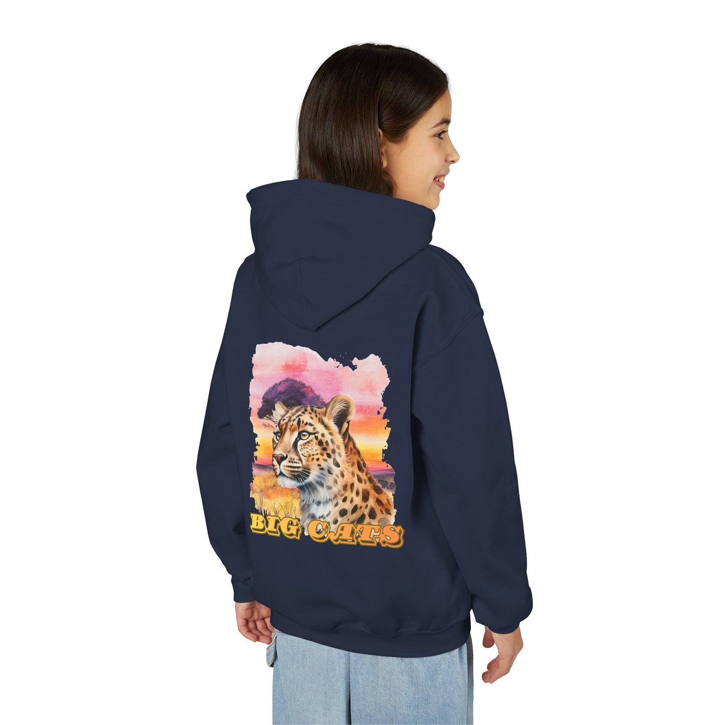 Girl's Big Cats Cheetah Hooded Sweatshirt
