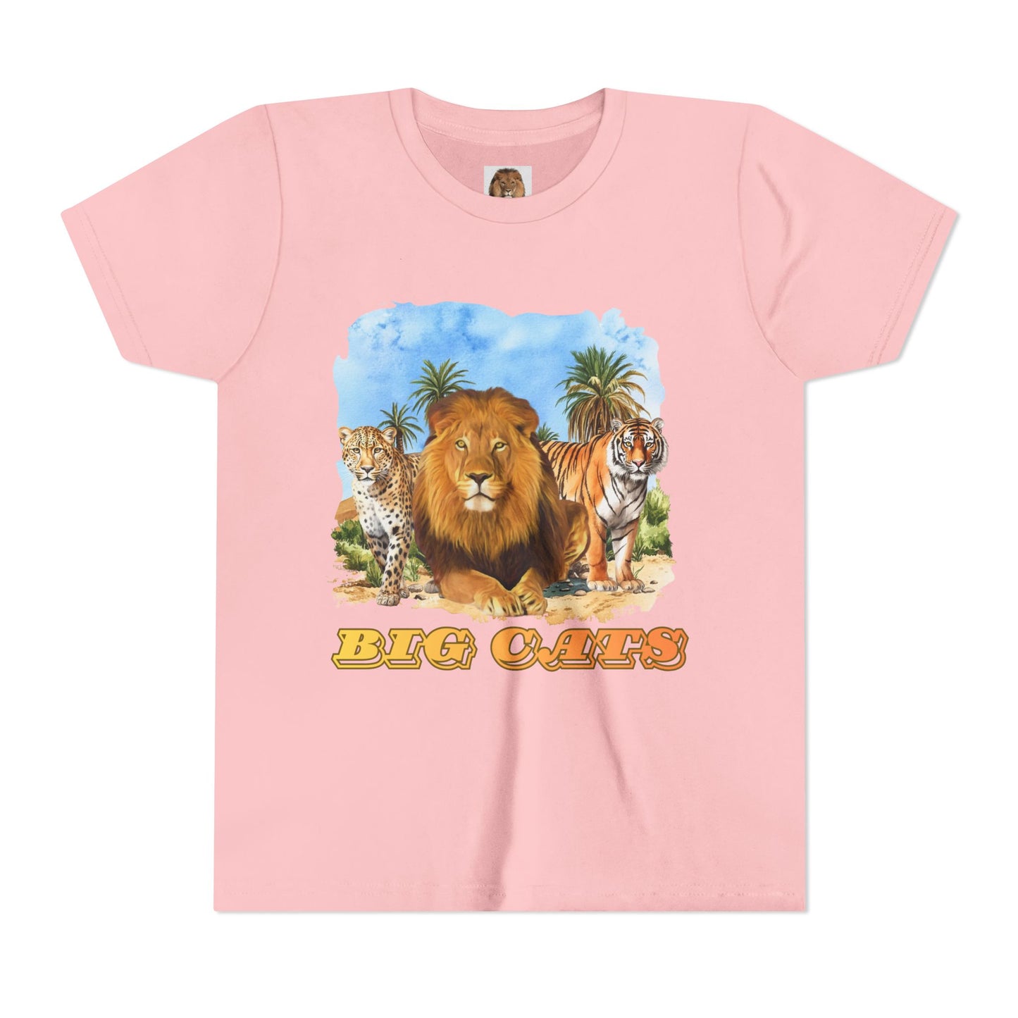 Boys Big Cats Trio Tee Shirt — Lion, Tiger & Cheetah